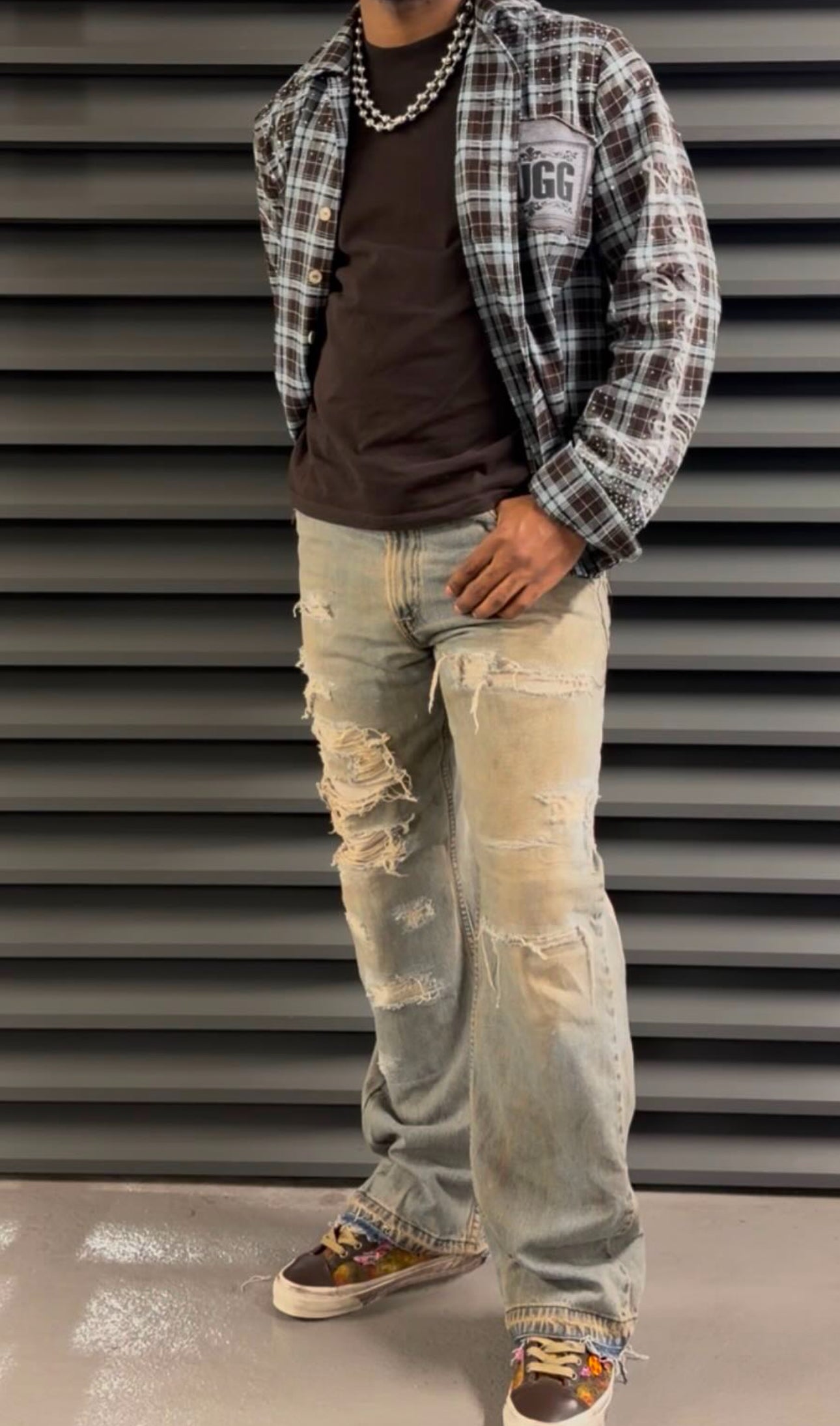 Sand Wash Wide leg Jeans