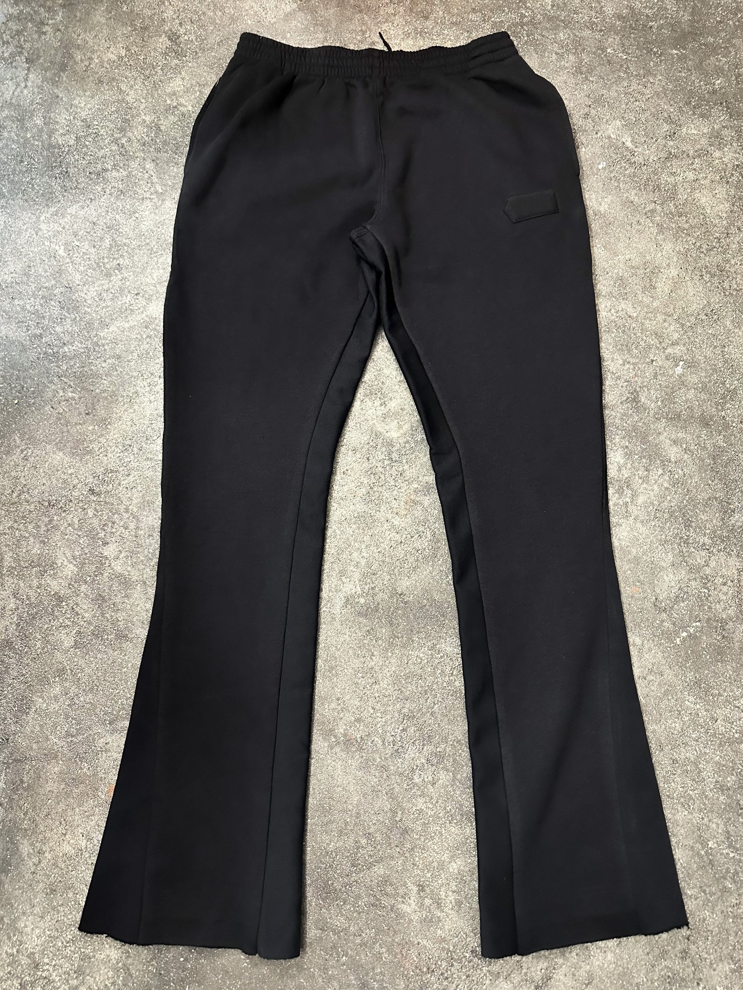 8 Flare Track Bottoms in Black/Black