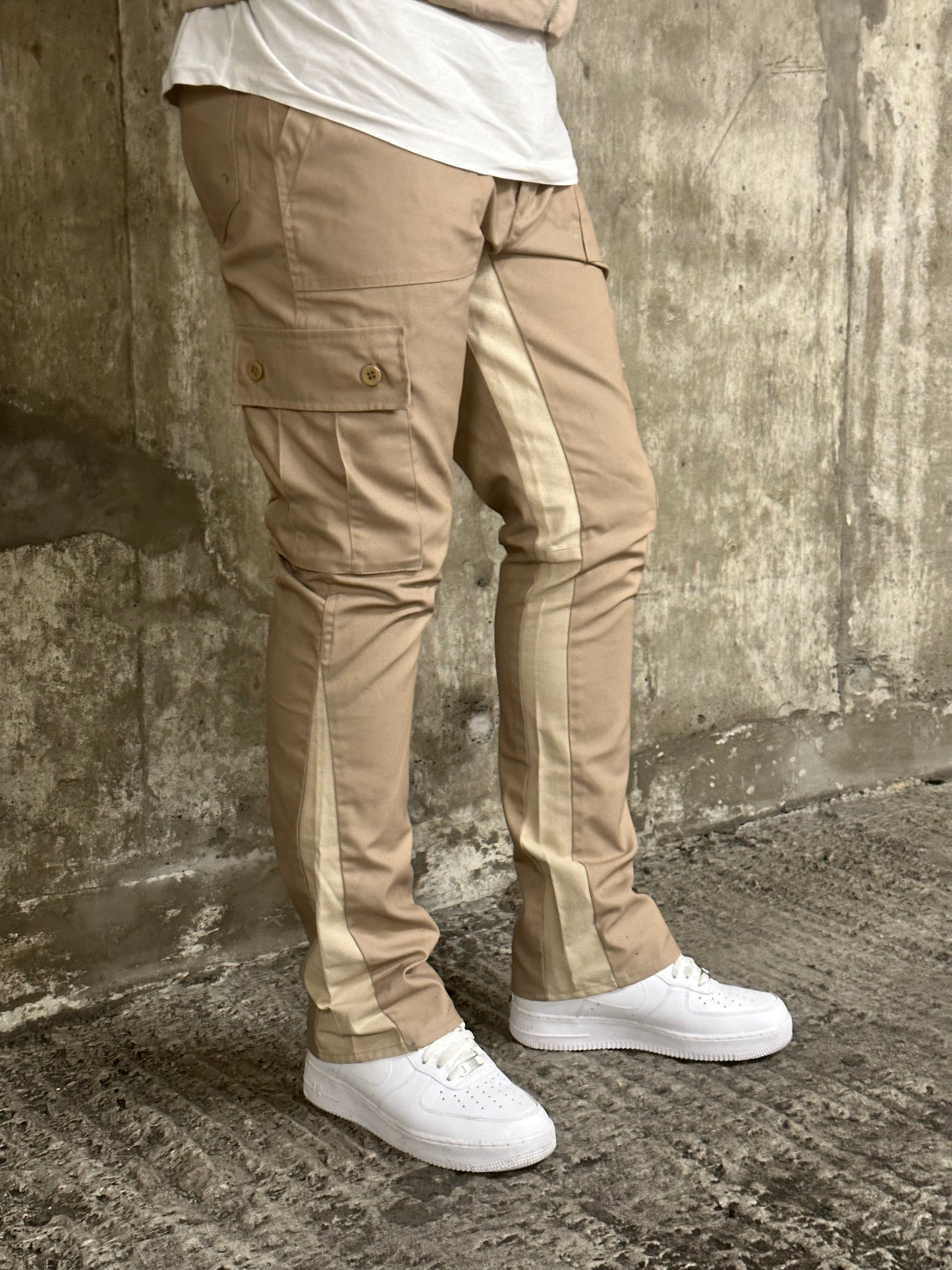 Flare Cargos In Beige