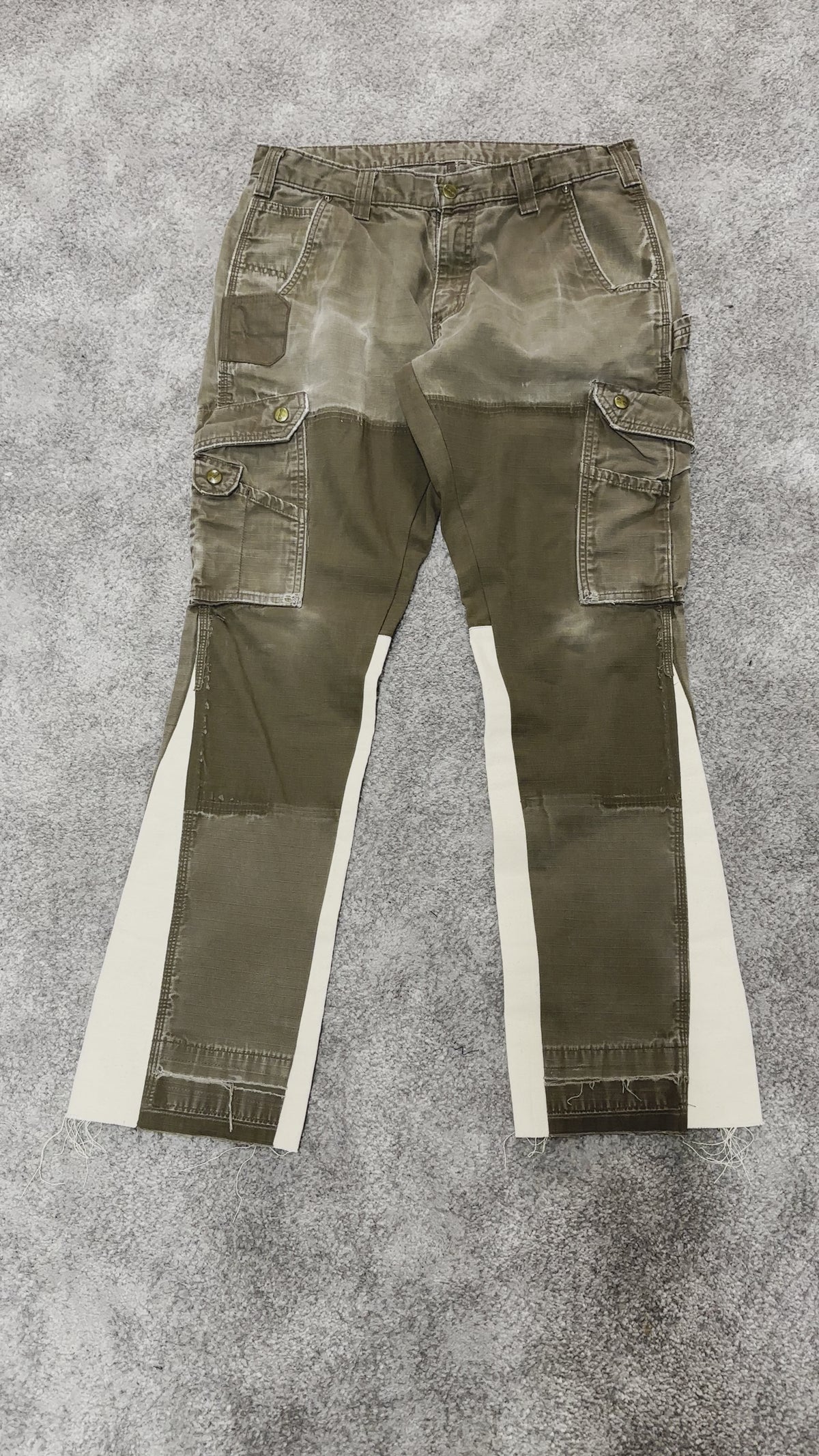 Dark Green Denim Flare Jeans