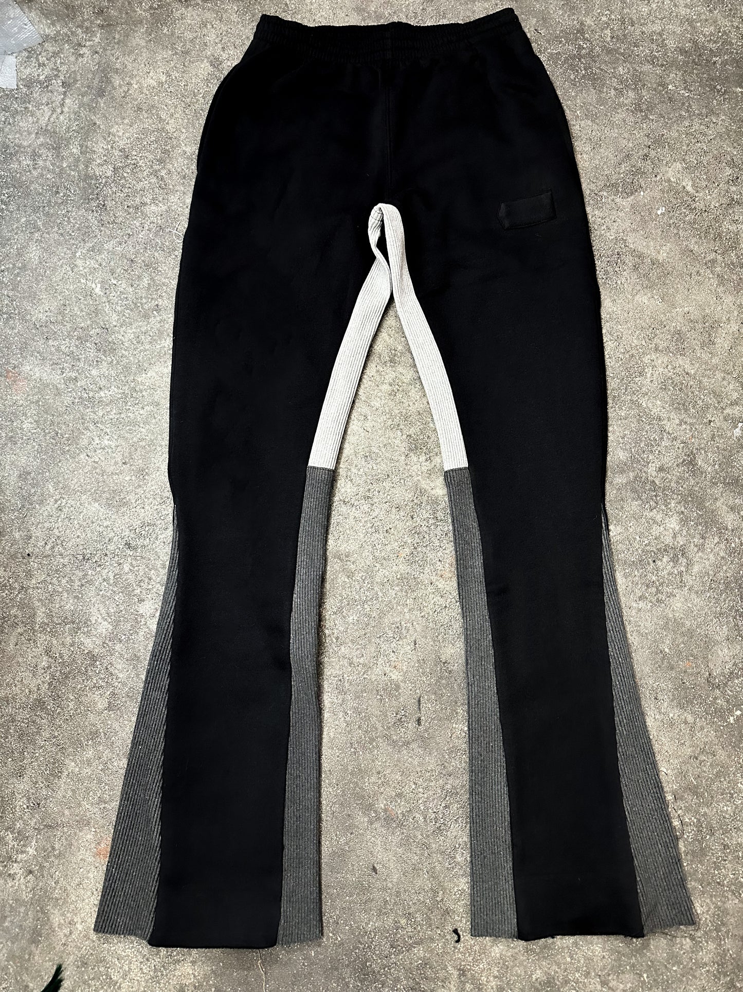 8 Flare Track Bottoms in Black/Grey